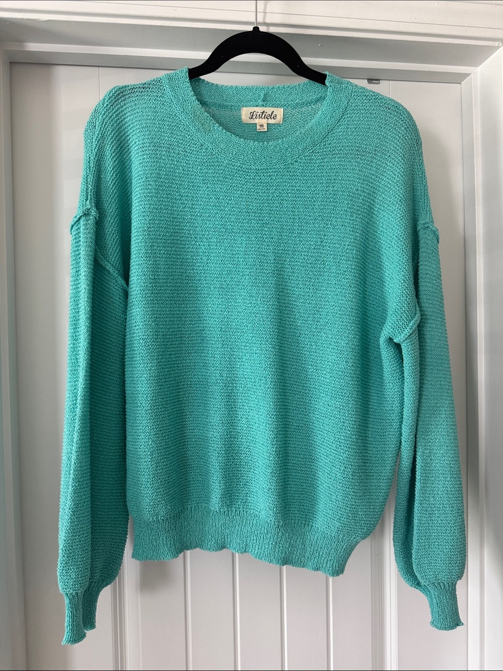 Listicle Teal Crewneck Knit Sweater